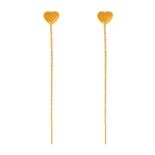 18K gold plated Stainless steel  Hearts earrings, Mashalla