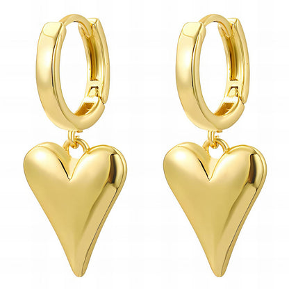 18K gold plated Stainless steel  Hearts earrings, Mashalla