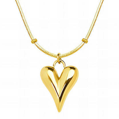 18K gold plated Stainless steel  Hearts necklace, Mashalla