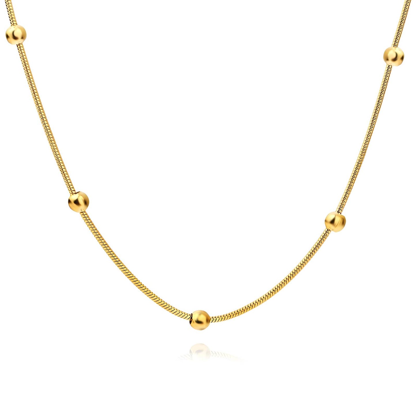 18K gold plated Stainless steel necklace, Mashalla