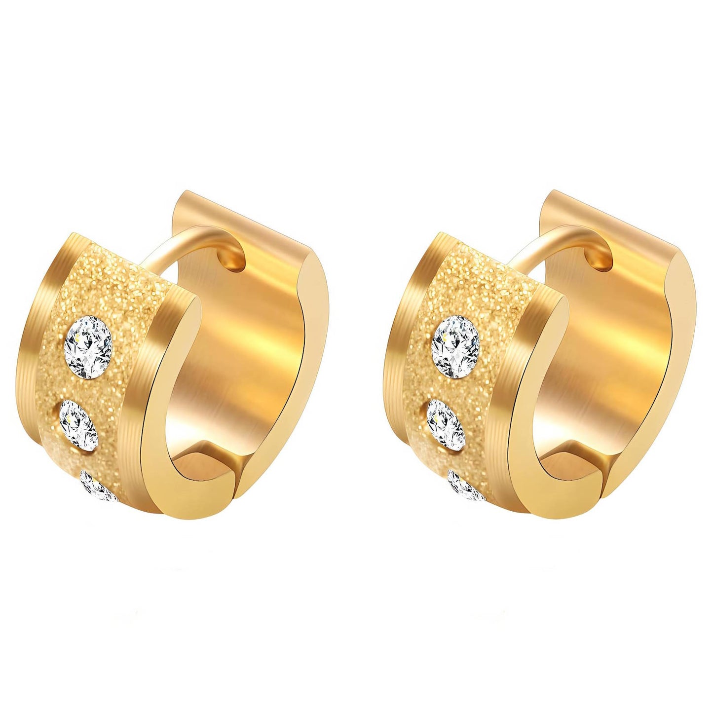 18K gold plated Stainless steel earrings, Mashalla