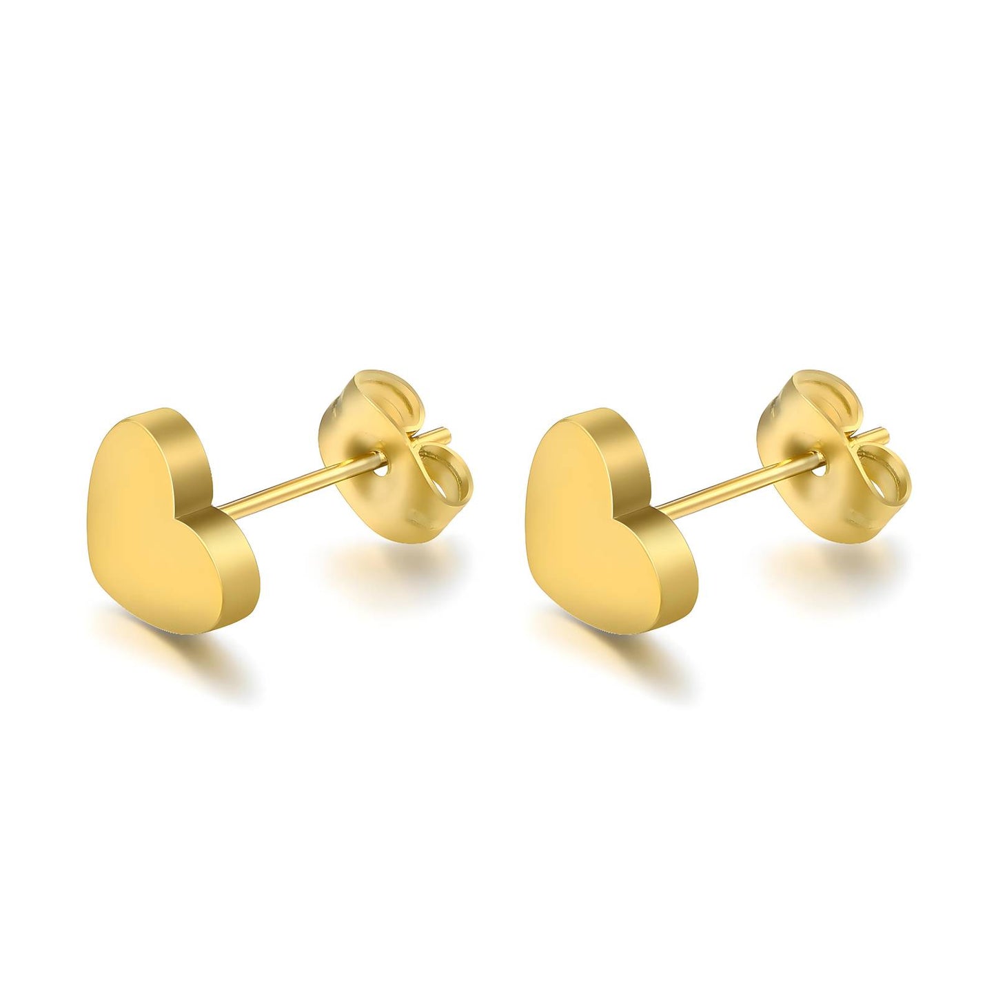 18K gold plated Stainless steel  Hearts earrings, Mashalla