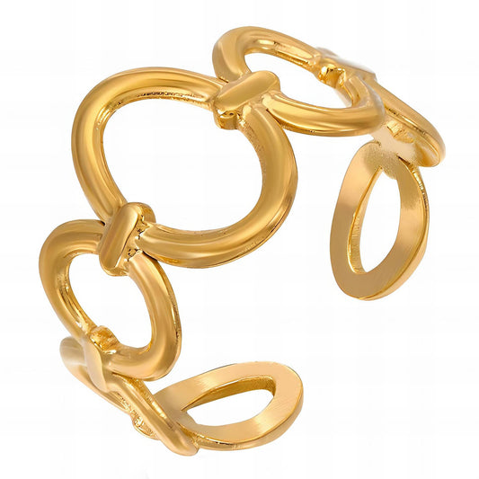 18K gold plated Stainless steel finger ring, Mashalla