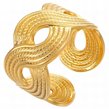 18K gold plated Stainless steel finger ring, Mashalla