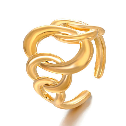 18K gold plated Stainless steel finger ring, Mashalla