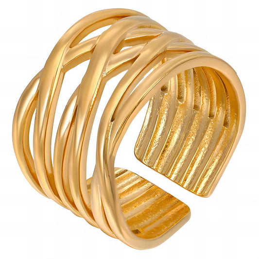 18K gold plated Stainless steel finger ring, Mashalla