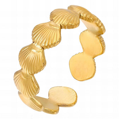 18K gold plated Stainless steel  Seashells finger ring, Mashalla