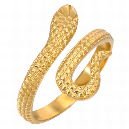 18K gold plated Stainless steel  Snakes finger ring, Mashalla