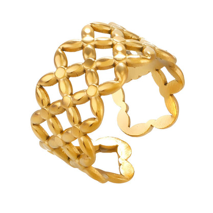 18K gold plated Stainless steel finger ring, Mashalla