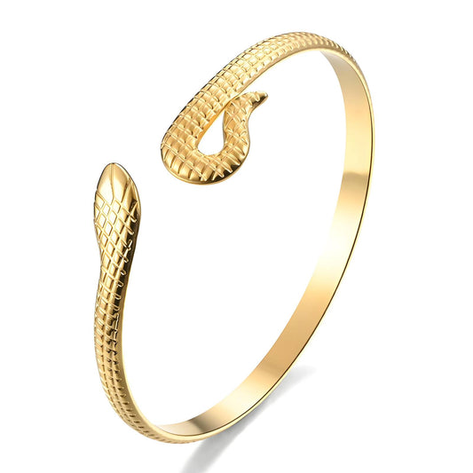 18K gold plated Stainless steel  Snake bracelet, Mashalla