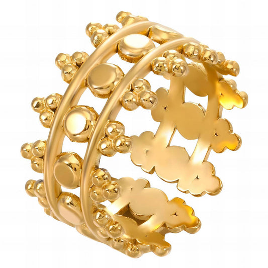 18K gold plated Stainless steel finger ring, Mashalla