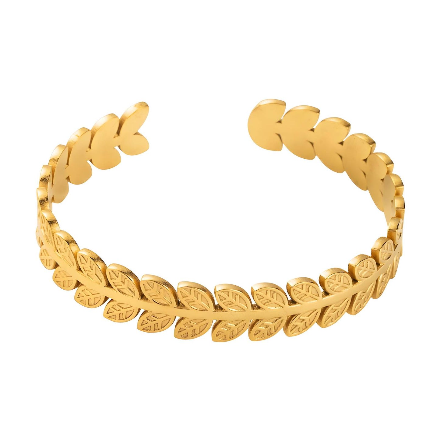 18K gold plated Stainless steel  Leafs bracelet, Mashalla