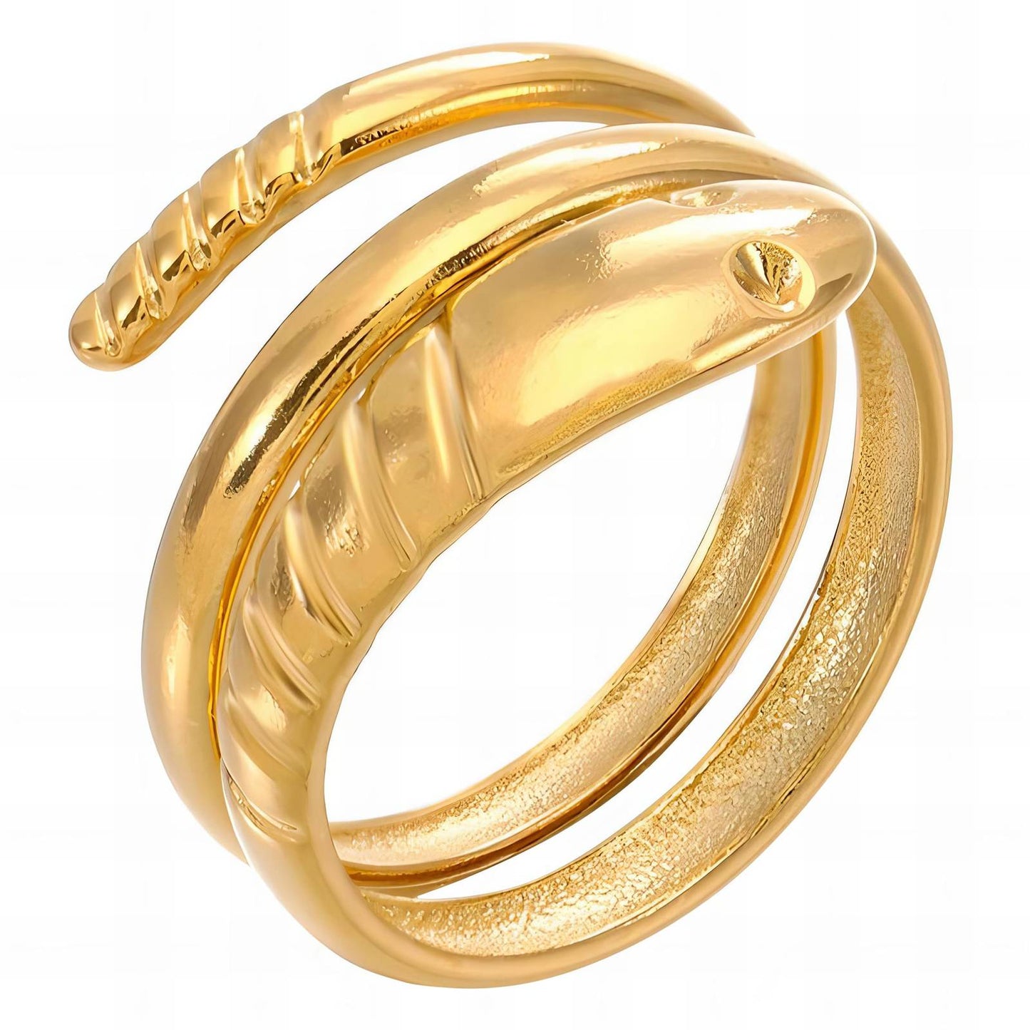 18K gold plated Stainless steel  Snakes finger ring, Mashalla