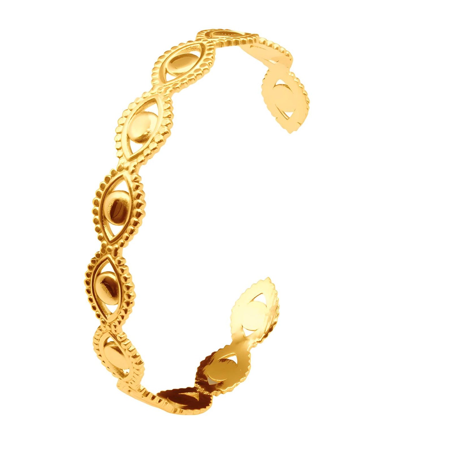 18K gold plated Stainless steel  Evil Eyes bracelet, Mashalla