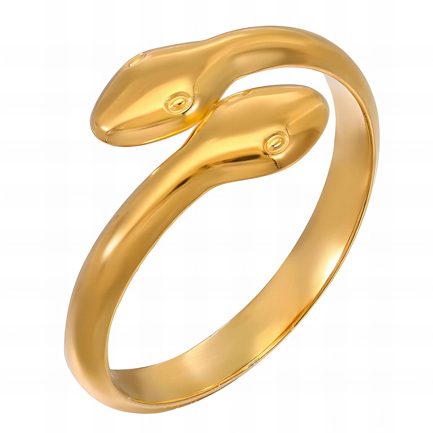 18K gold plated Stainless steel  Snakes finger ring, Mashalla