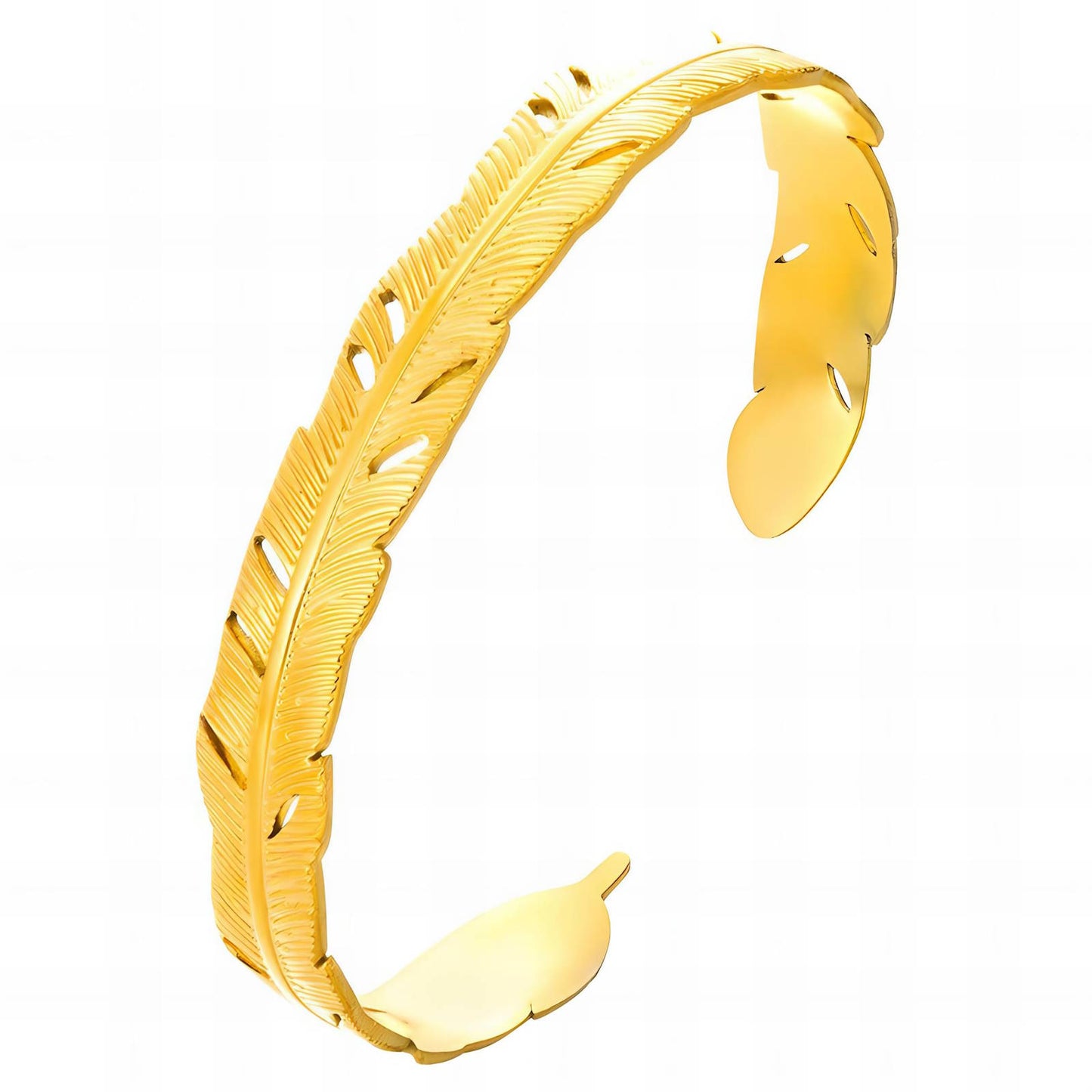 18K gold plated Stainless steel  Leafs bracelet, Mashalla