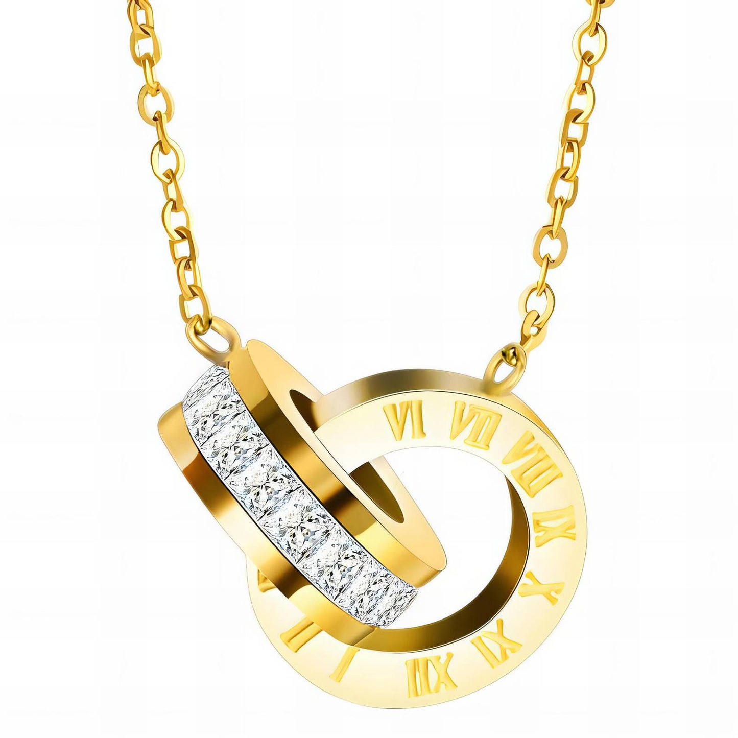 18K gold plated Stainless steel necklace, Mashalla