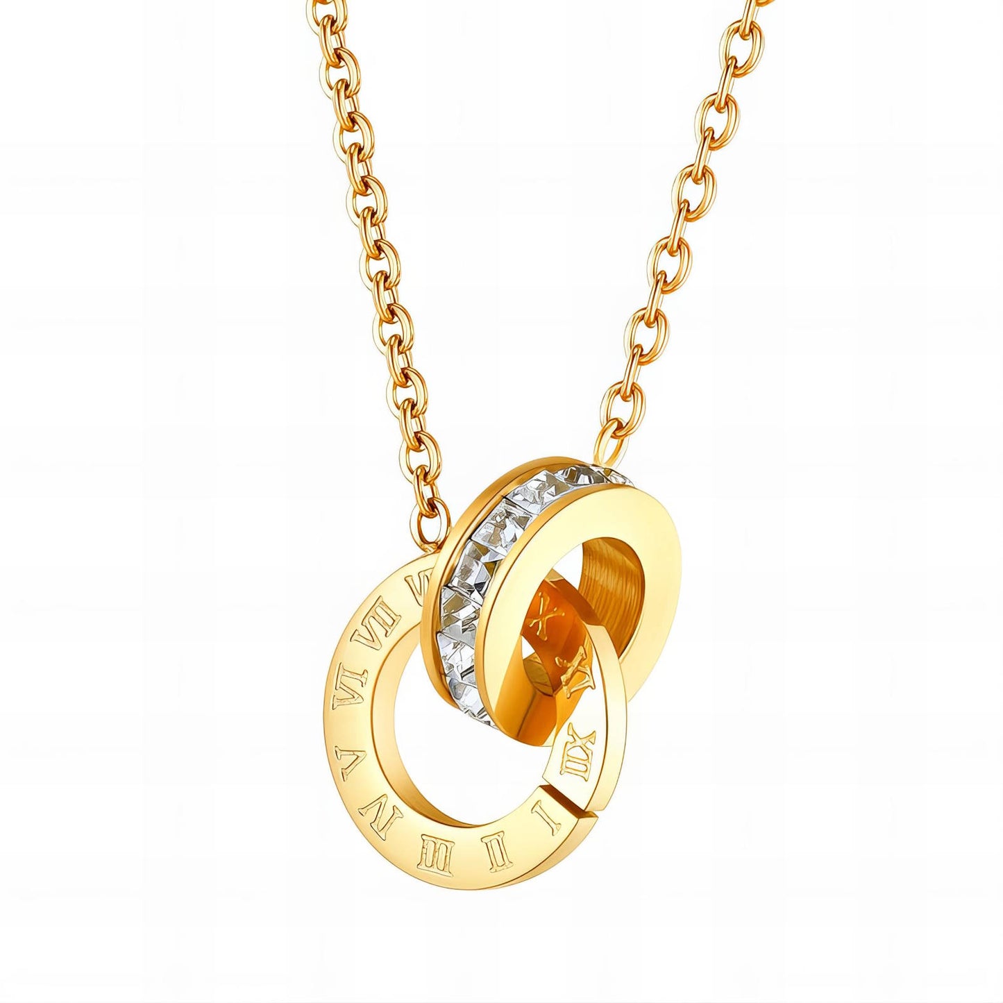 18K gold plated Stainless steel necklace, Mashalla