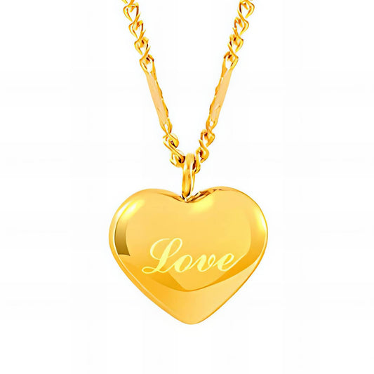 18K gold plated Stainless steel  Heart necklace, Mashalla