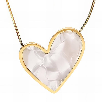 18K gold plated Stainless steel  Heart necklace, Mashalla