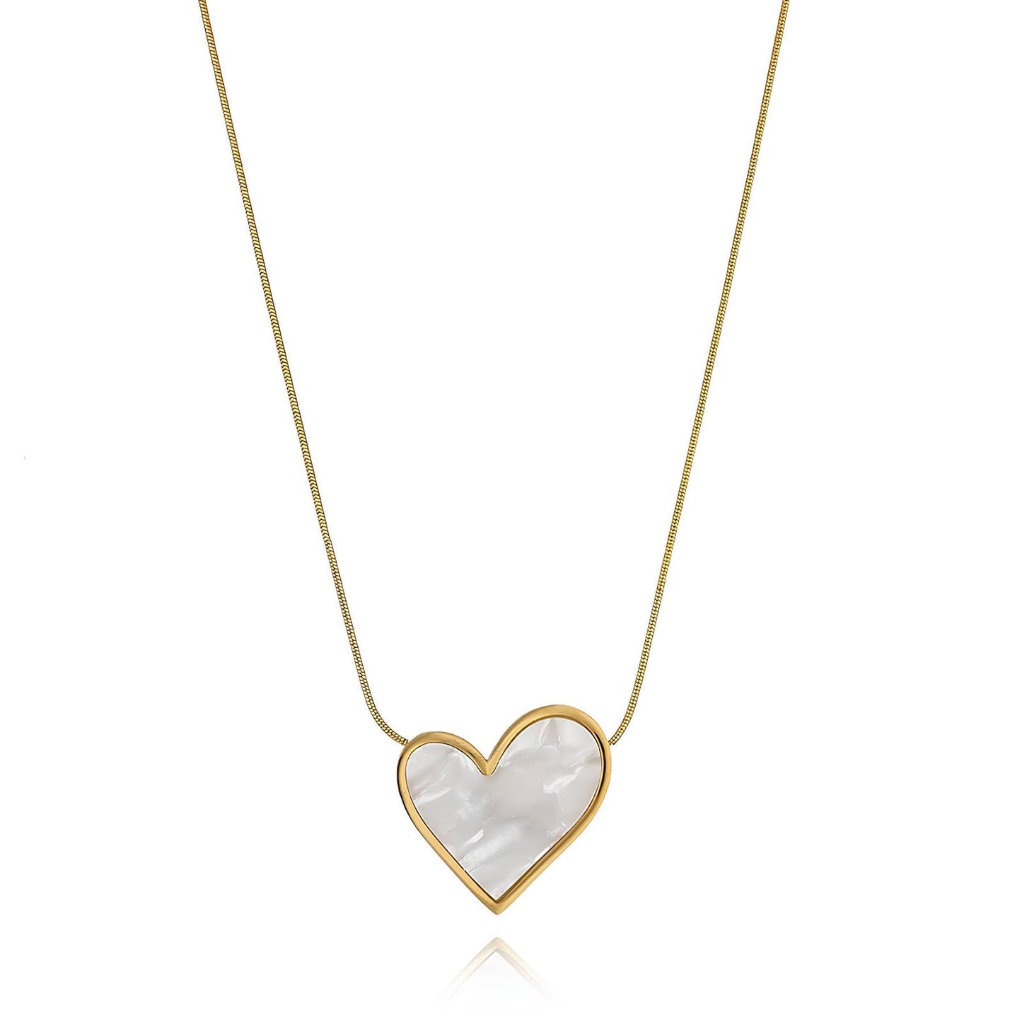 18K gold plated Stainless steel  Heart necklace, Mashalla