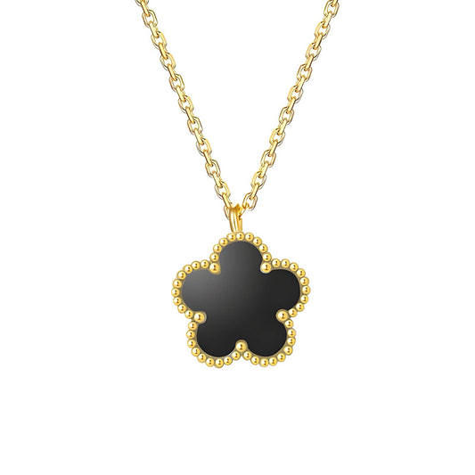 18K gold plated Stainless steel  Flower necklace, Mashalla