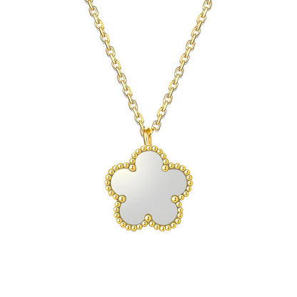 18K gold plated Stainless steel  Flower necklace, Mashalla