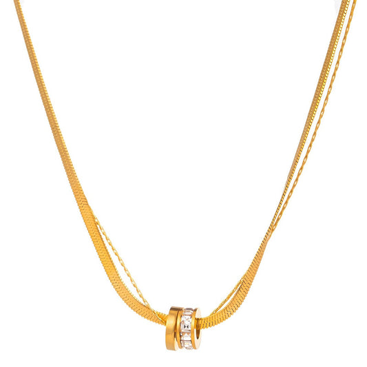 18K gold plated Stainless steel necklace, Mashalla