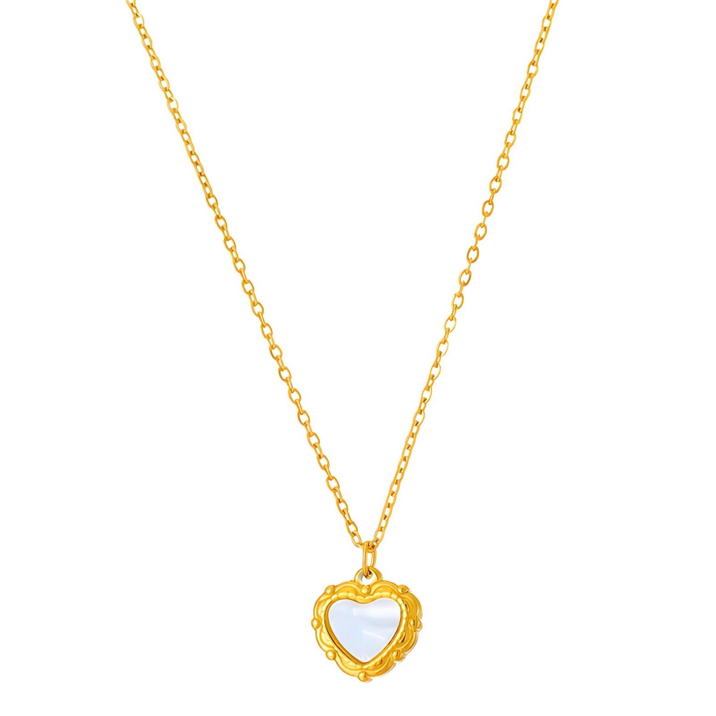 18K gold plated Stainless steel  Hearts necklace, Mashalla