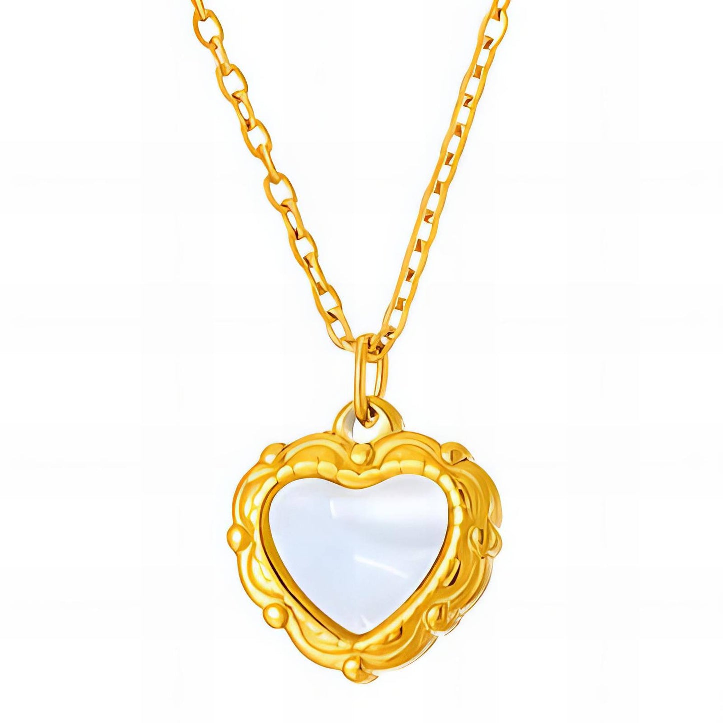 18K gold plated Stainless steel  Hearts necklace, Mashalla