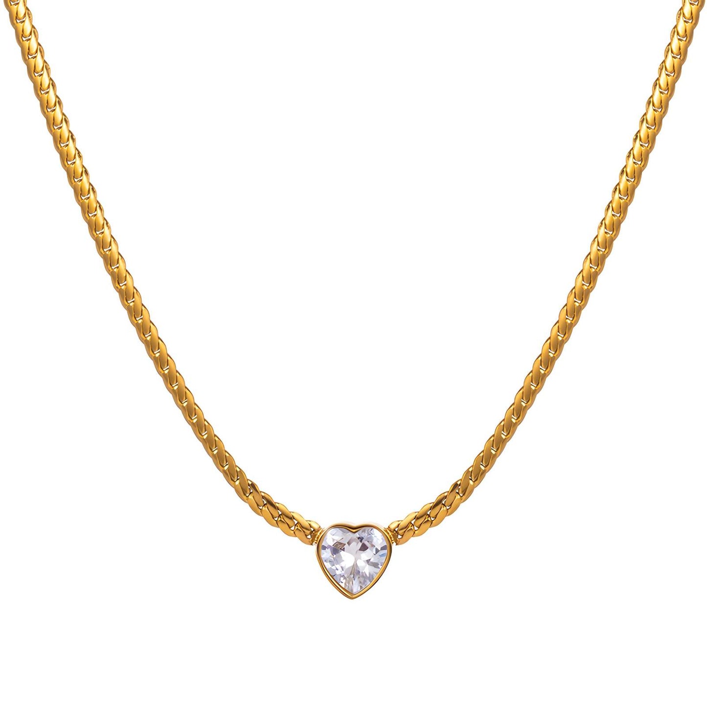 18K gold plated Stainless steel  Hearts necklace, Mashalla