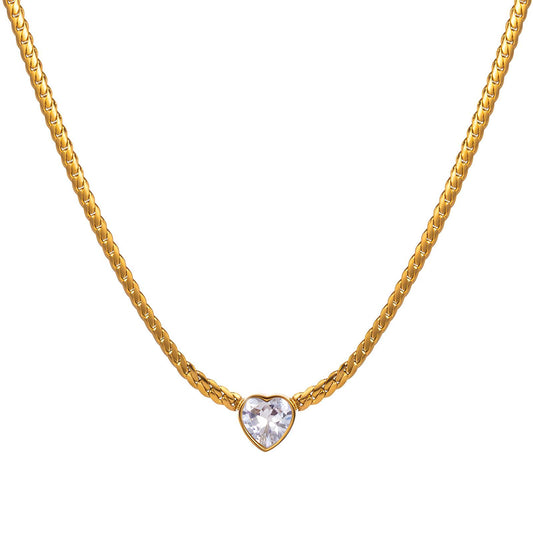 18K gold plated Stainless steel  Hearts necklace, Mashalla