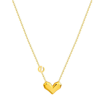 18K gold plated Stainless steel  Heart necklace, Mashalla