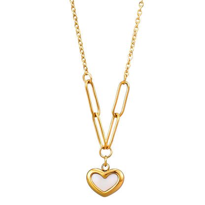 18K gold plated Stainless steel  Hearts necklace, Mashalla