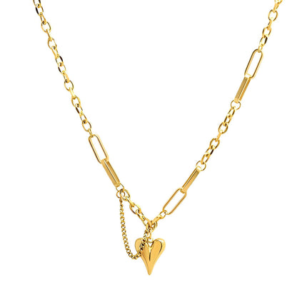 18K gold plated Stainless steel  Heart necklace, Mashalla