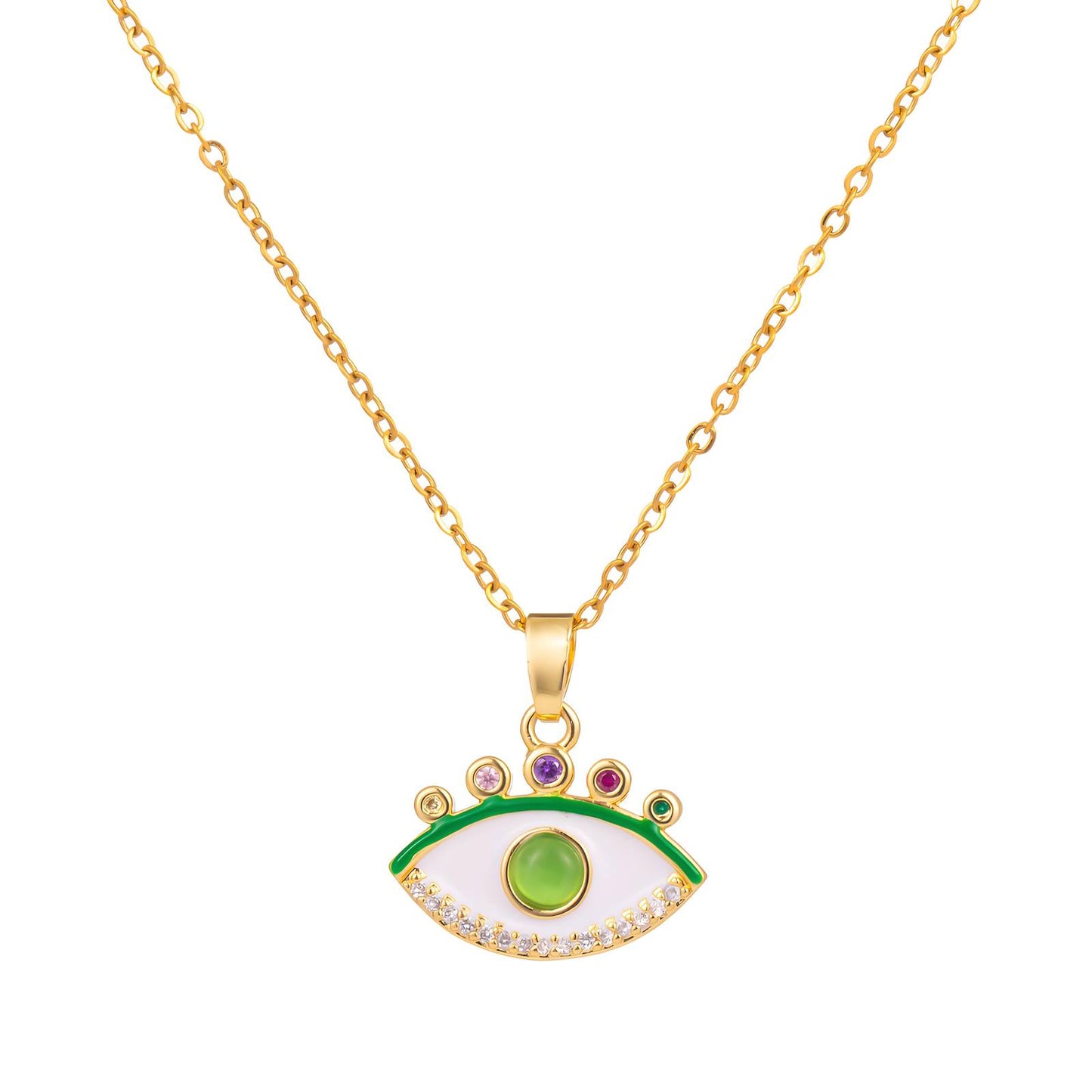 18K gold plated Stainless steel  Evil Eye necklace, Mashalla