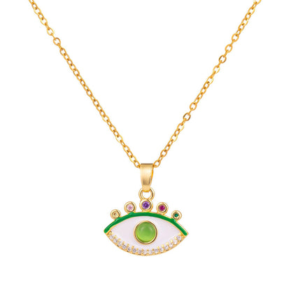 18K gold plated Stainless steel  Evil Eye necklace, Mashalla