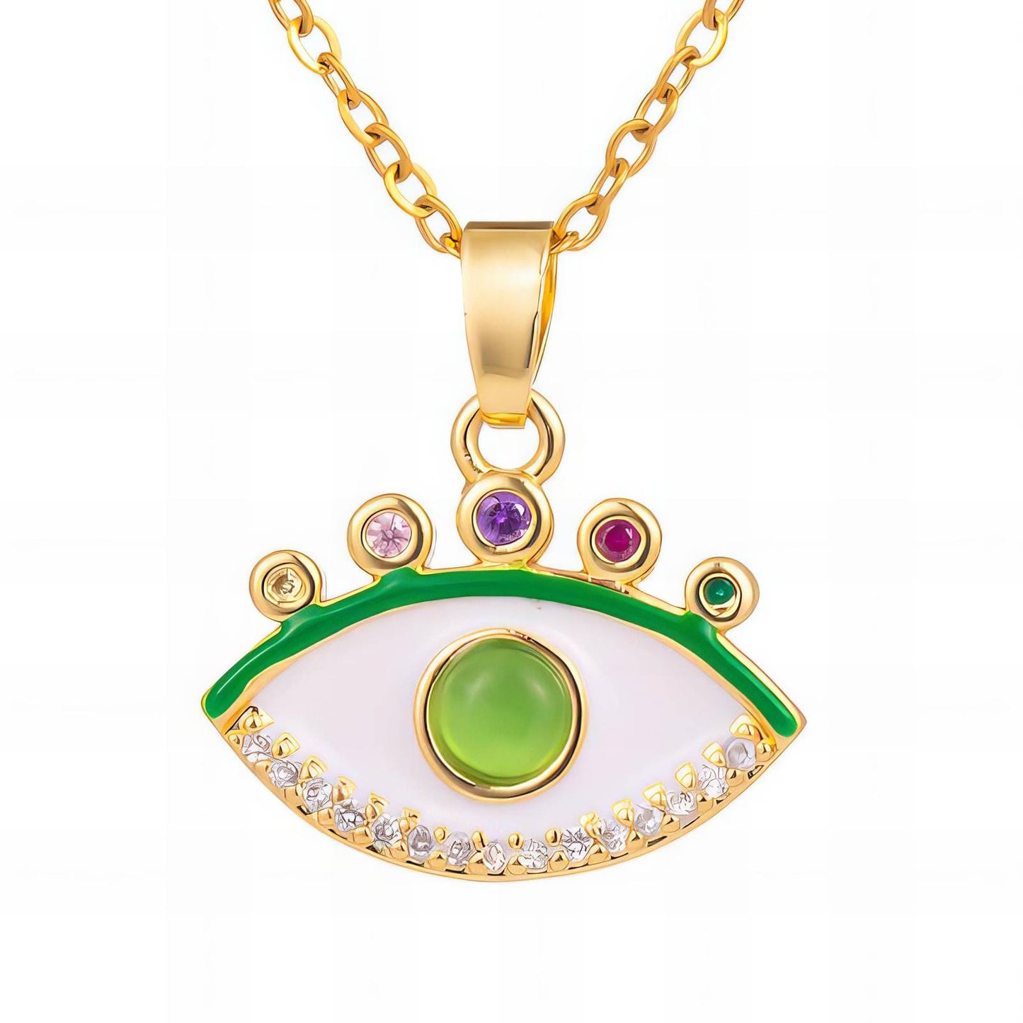 18K gold plated Stainless steel  Evil Eye necklace, Mashalla