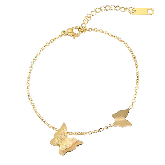 18K gold plated Stainless steel  Butterflies bracelet, Mashalla