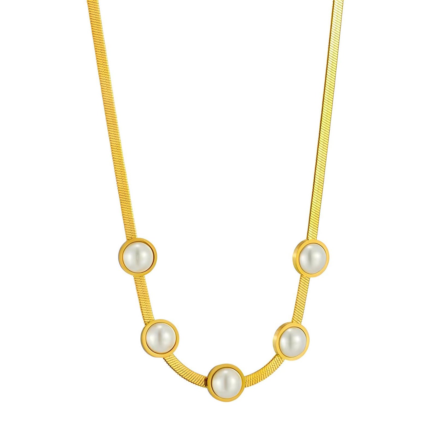 18K gold plated Stainless steel necklace, Mashalla