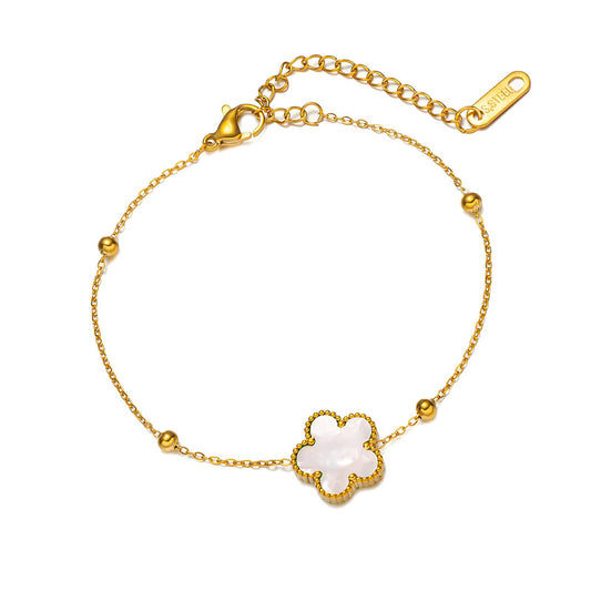 18K gold plated Stainless steel  Flower bracelet, Mashalla