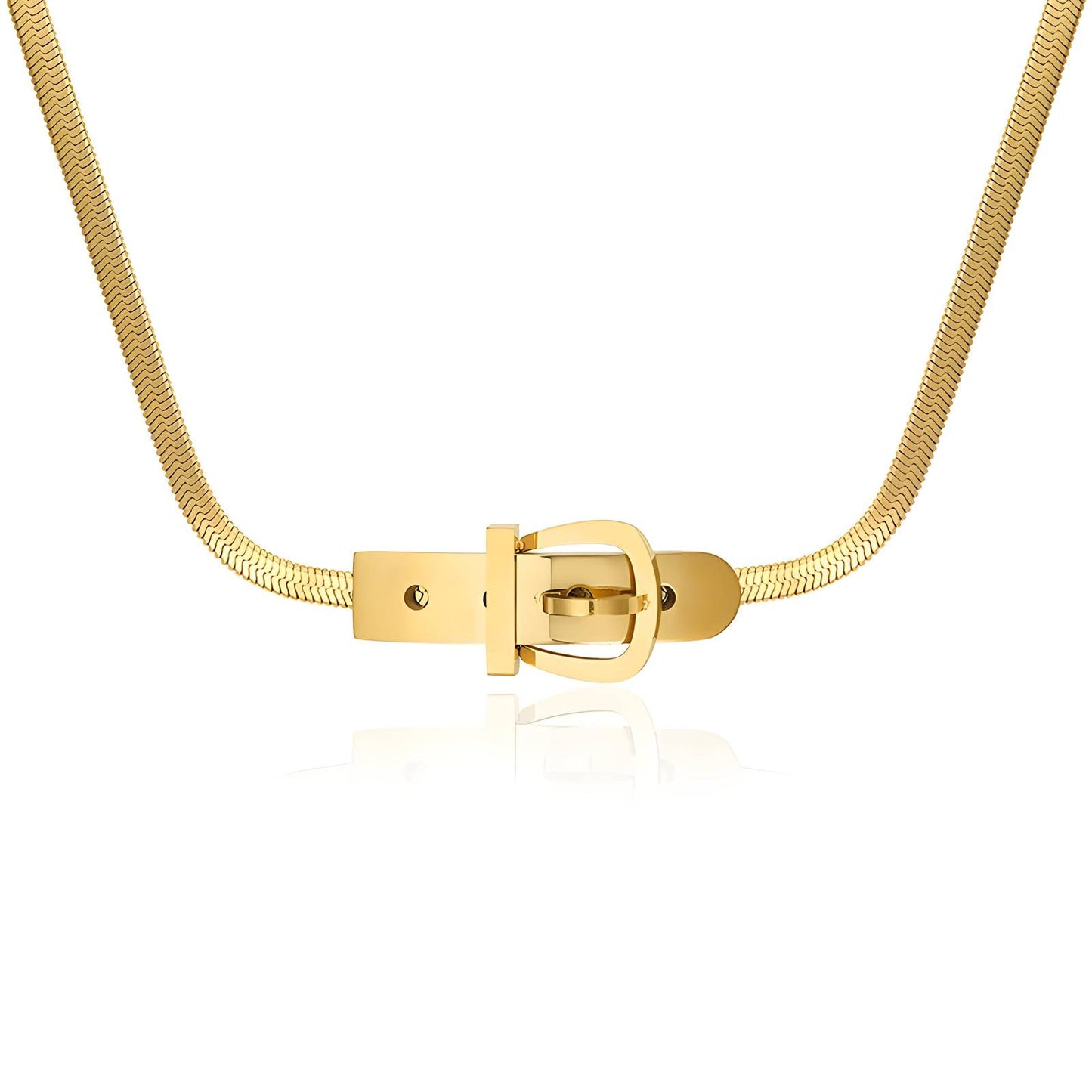 18K gold plated Stainless steel  Belt necklace, Mashalla