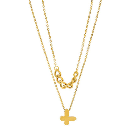 18K gold plated Stainless steel  Butterfly necklace, Mashalla