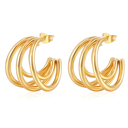 18K gold plated Stainless steel earrings, Mashalla