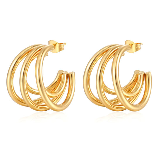 18K gold plated Stainless steel earrings, Mashalla