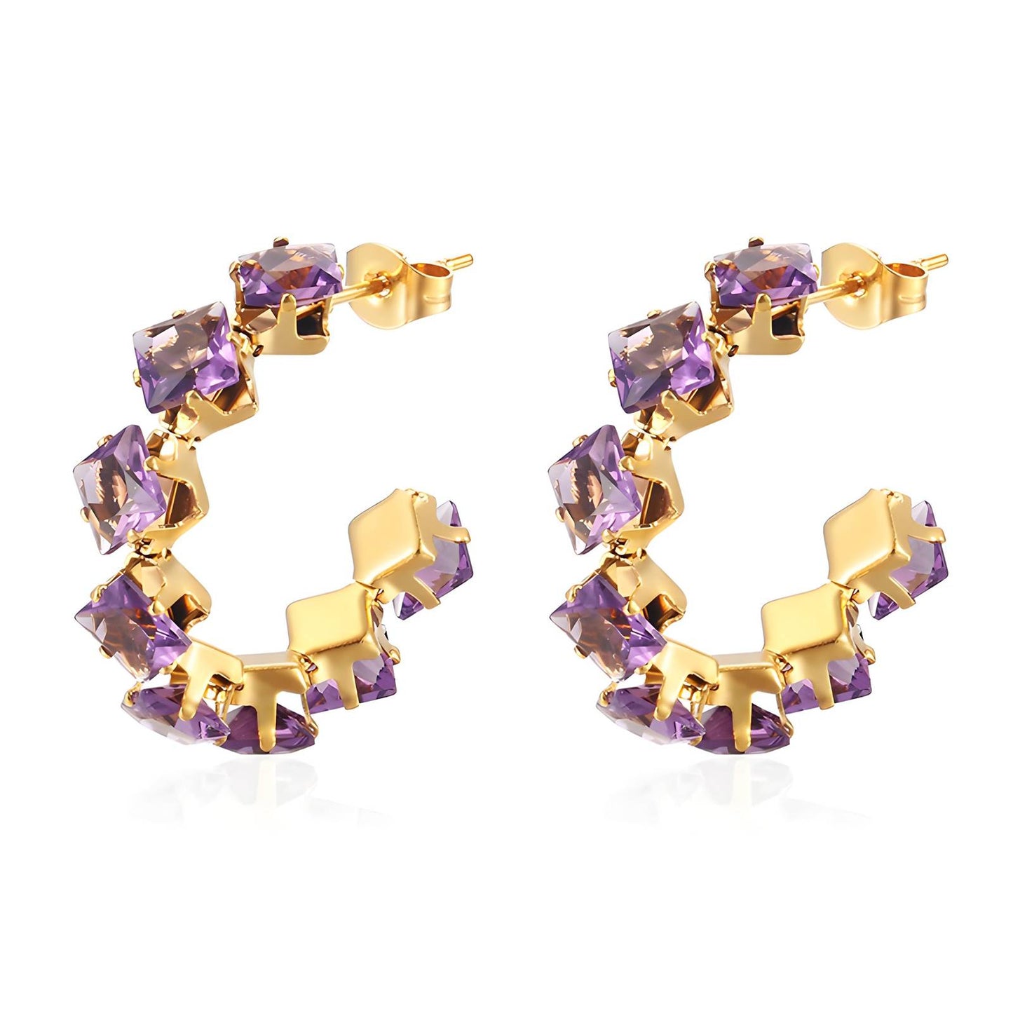 18K gold plated Stainless steel earrings, Mashalla