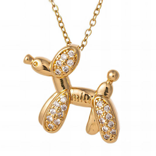 18K gold plated Stainless steel  Dog necklace, Mashalla