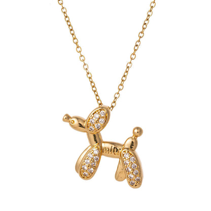 18K gold plated Stainless steel  Dog necklace, Mashalla