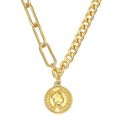 18K gold plated Stainless steel necklace, Mashalla