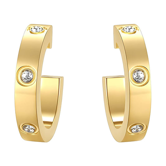 18K gold plated Stainless steel earrings, Mashalla